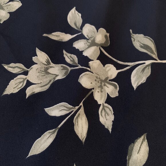 Vintage Floral Midi Skirt Black Beige Dark Academia Fall Autumn Twee Whimsigoth - Picture 3 of 10